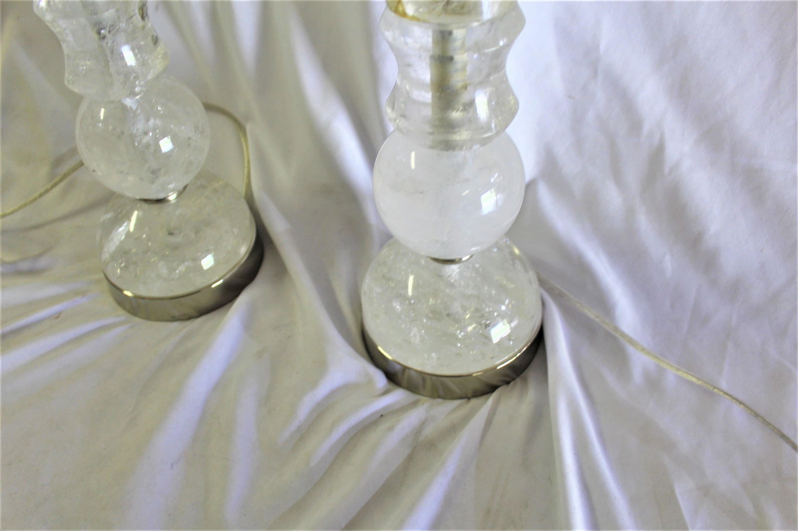 Rock Crystal Lamps Deco /Modern Design a Pair - 8