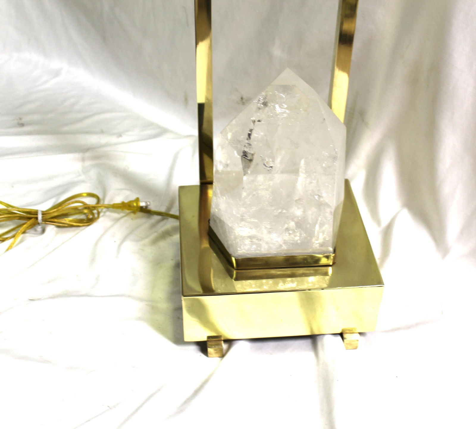 Mid-Century /Modern Rock Crystal Lamp , Hi-polished Brass . LED base - 20