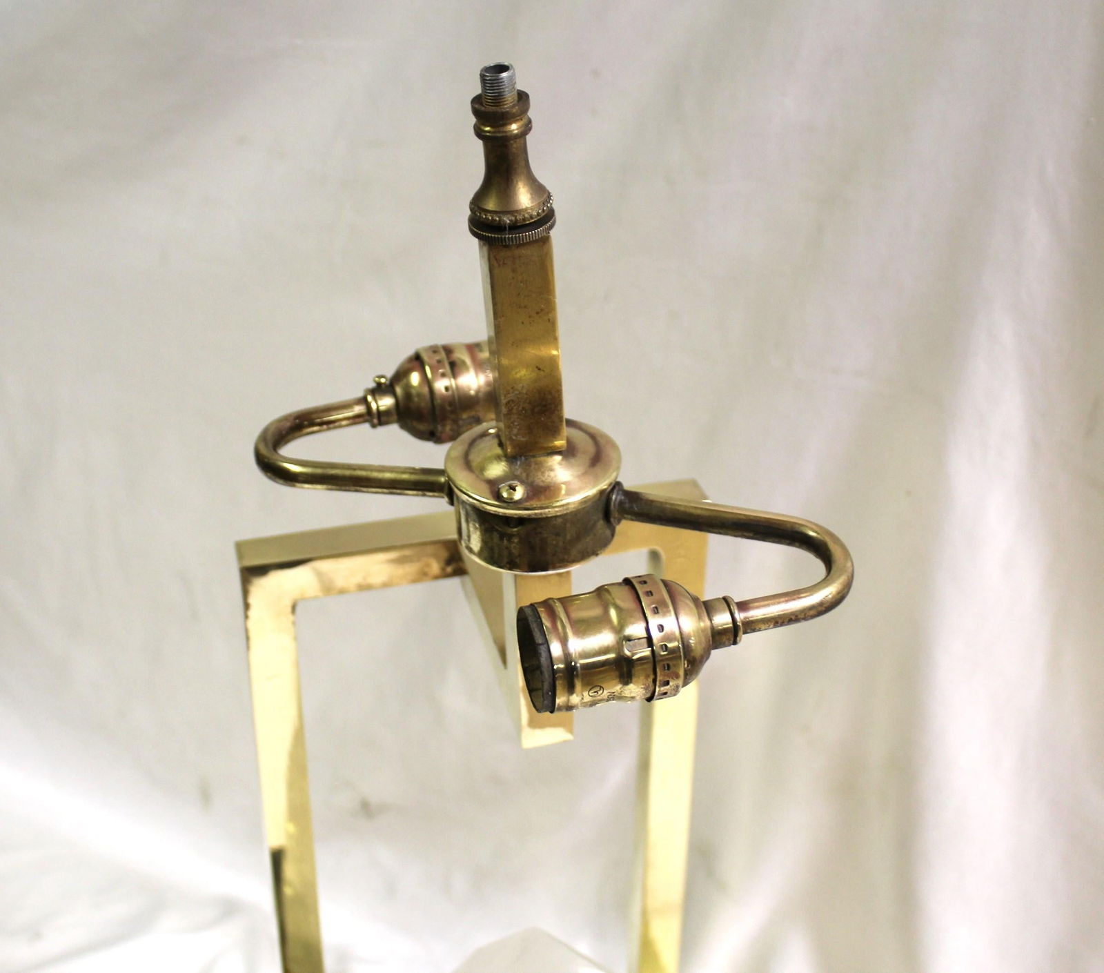 Mid-Century /Modern Rock Crystal Lamp , Hi-polished Brass . LED base - 9