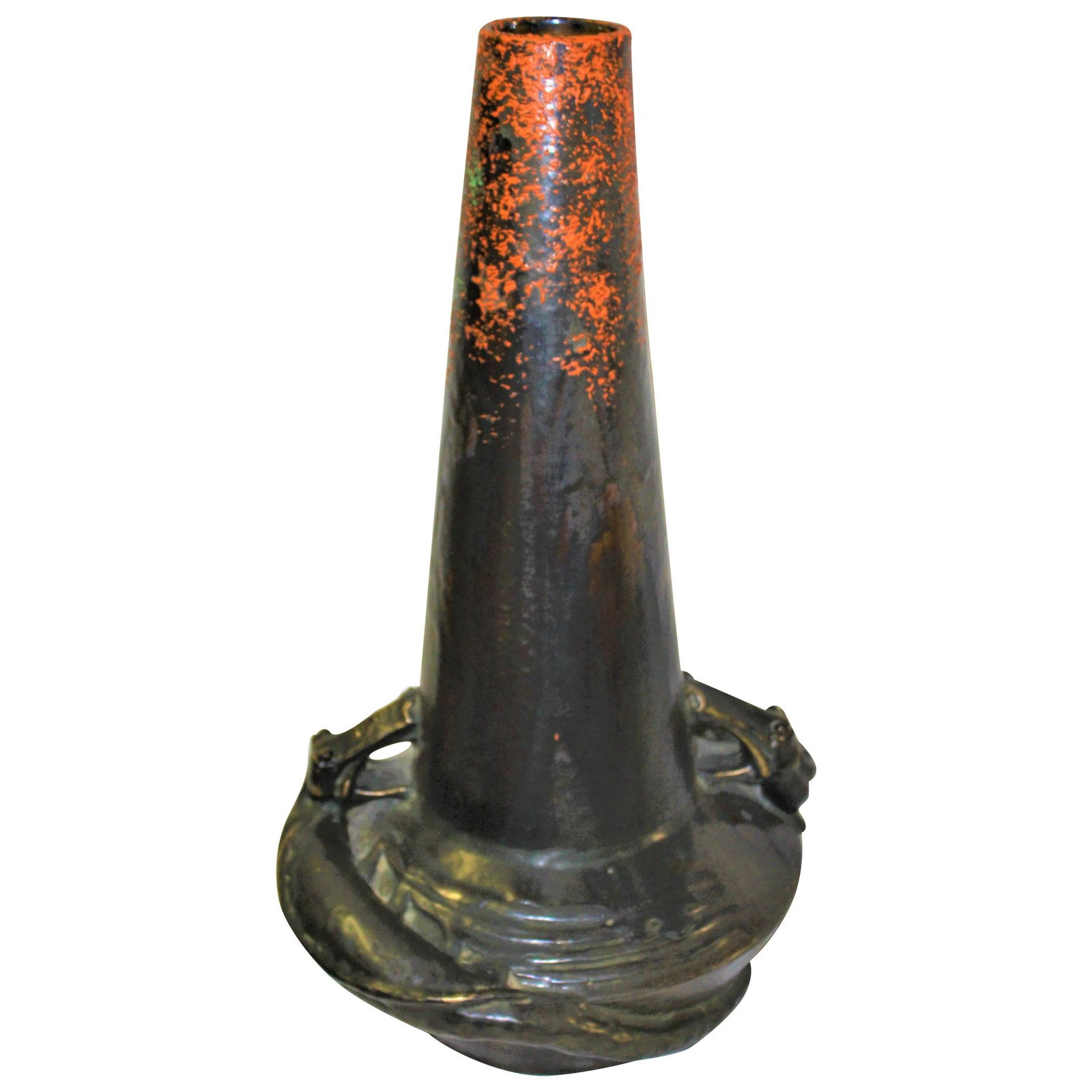 Art Nouveau Vase Ceramic Dragons 'Jugendstil' Markes on Base - 7