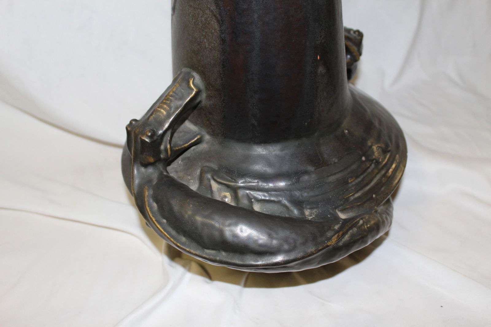 Art Nouveau Vase Ceramic Dragons 'Jugendstil' Markes on Base - 9