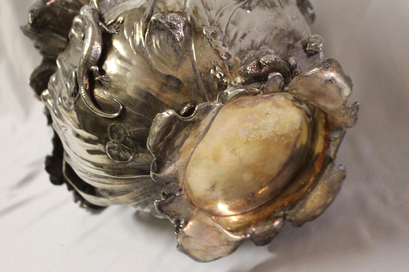 Art Nouveau Vase (Antique )Silver Plate Mermaid, Signed and Dated 1897 - 9