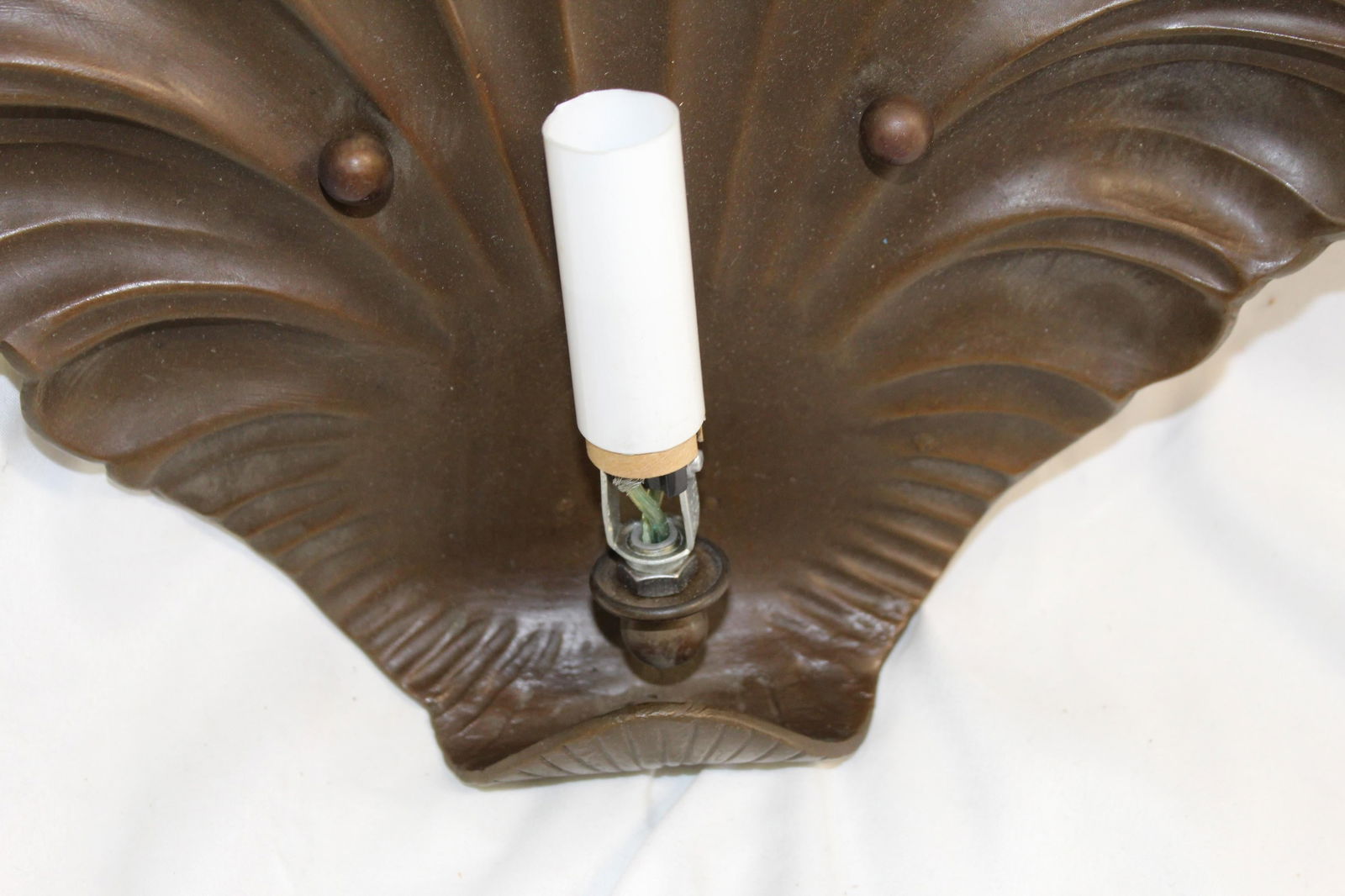 Mid Century Modern Large Leaf Sconce , Bronze - 5