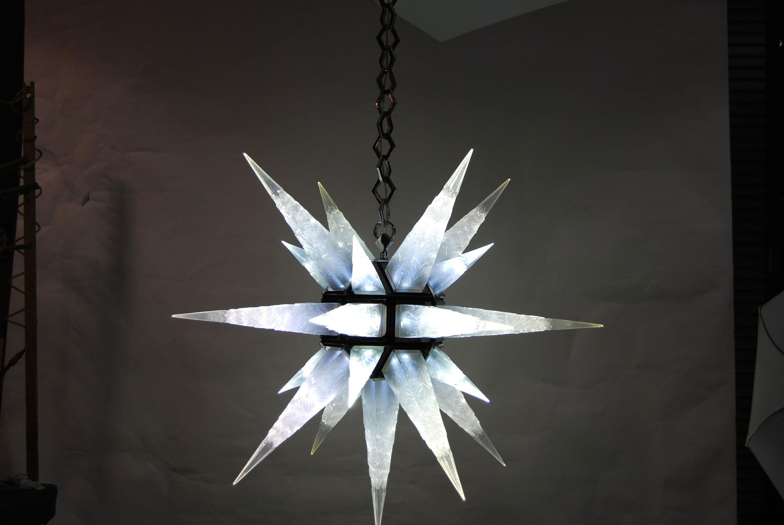 Contemporary Art Deco Star Chandelier After C.J. Weisnstein Custom2009 - 13
