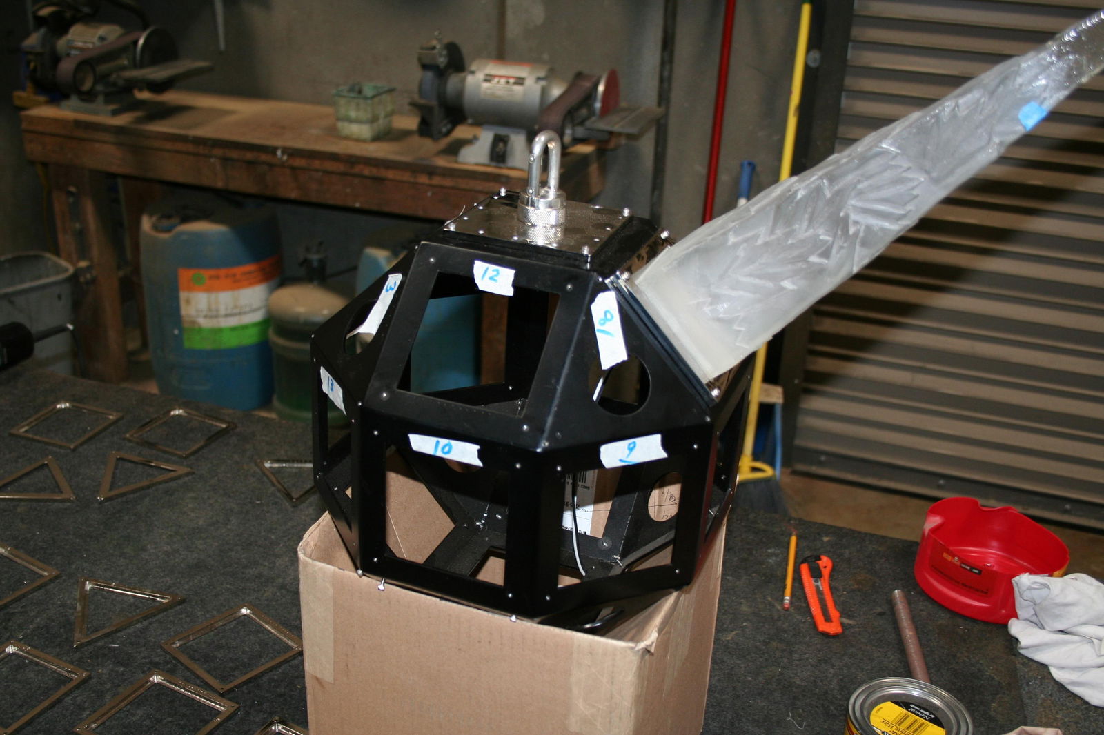 Contemporary Art Deco Star Chandelier After C.J. Weisnstein Custom2009 - 3