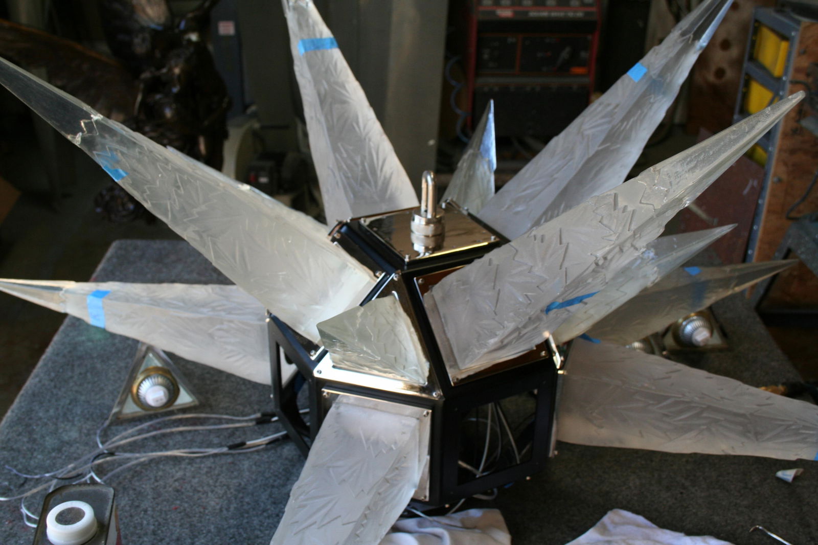 Contemporary Art Deco Star Chandelier After C.J. Weisnstein Custom2009 - 4