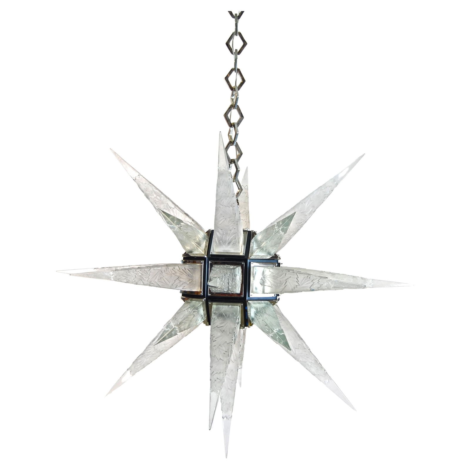 Contemporary Art Deco Star Chandelier After C.J. Weisnstein Custom2009 - 7