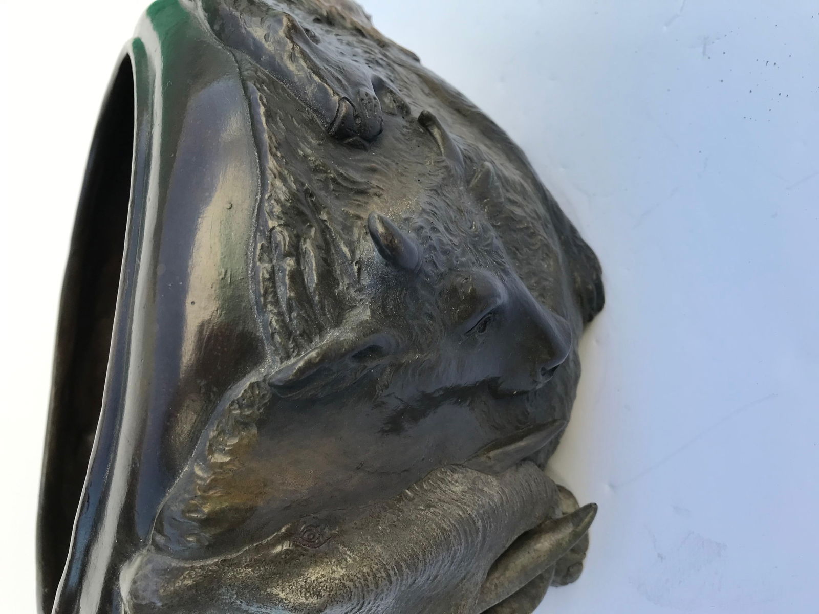 Animal Bowl Bronze Cast Multi-Patina from Original Japanese Lion Face - 10