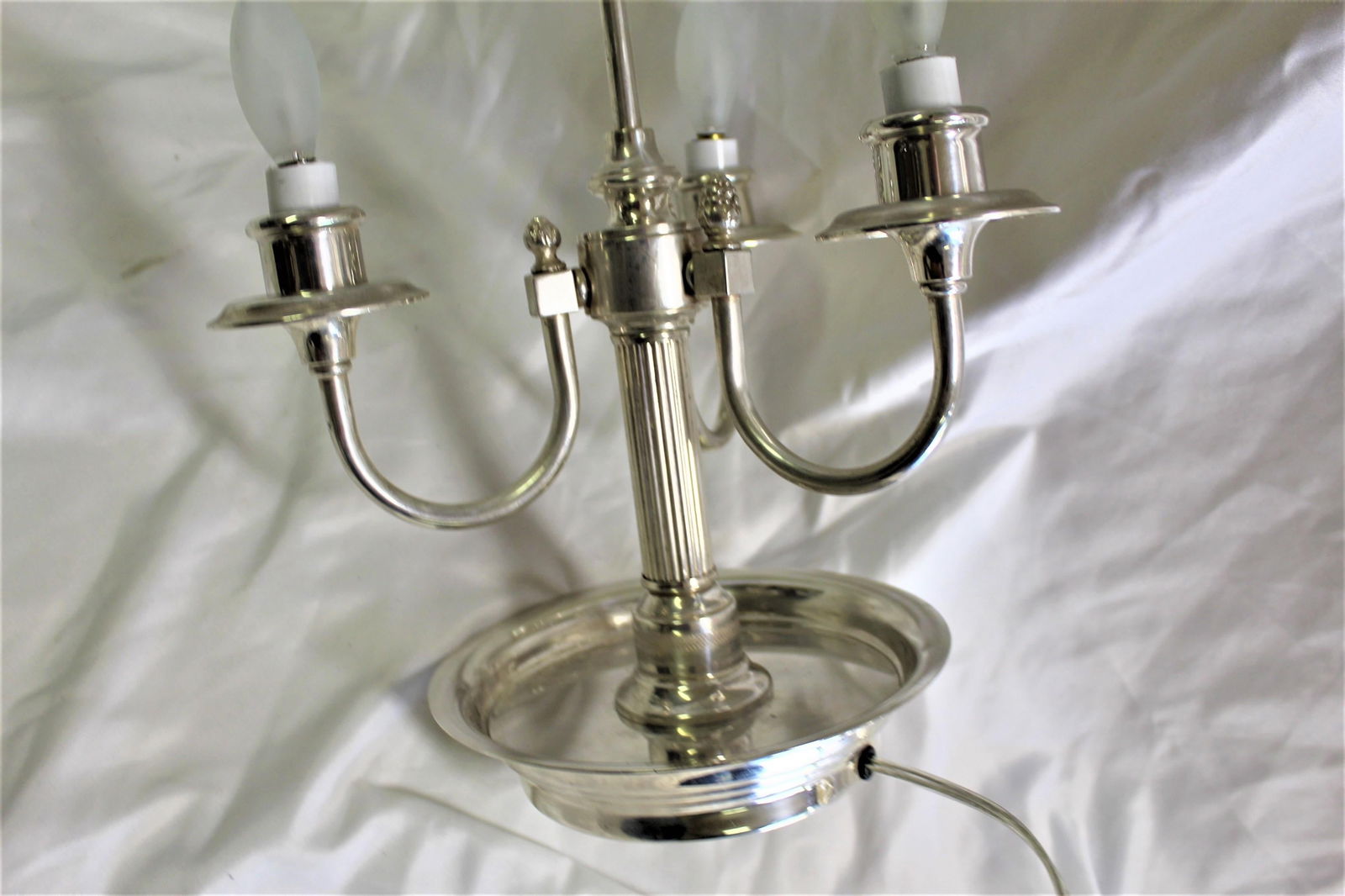 20 Th Century 3 Light Bouillotte Lamp Style Silvered - 12