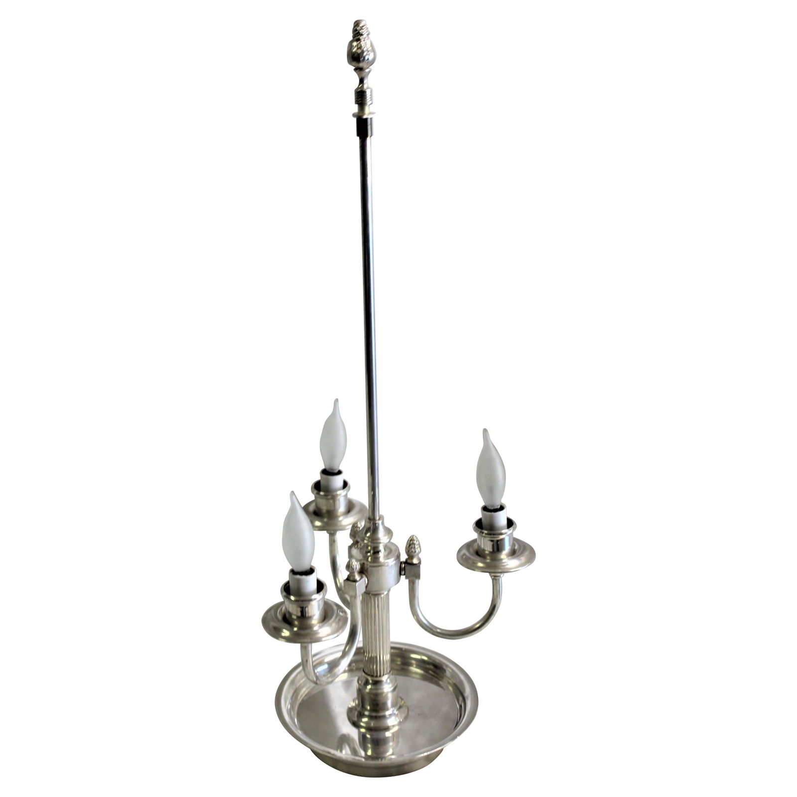 20 Th Century 3 Light Bouillotte Lamp Style Silvered (1 of 20)