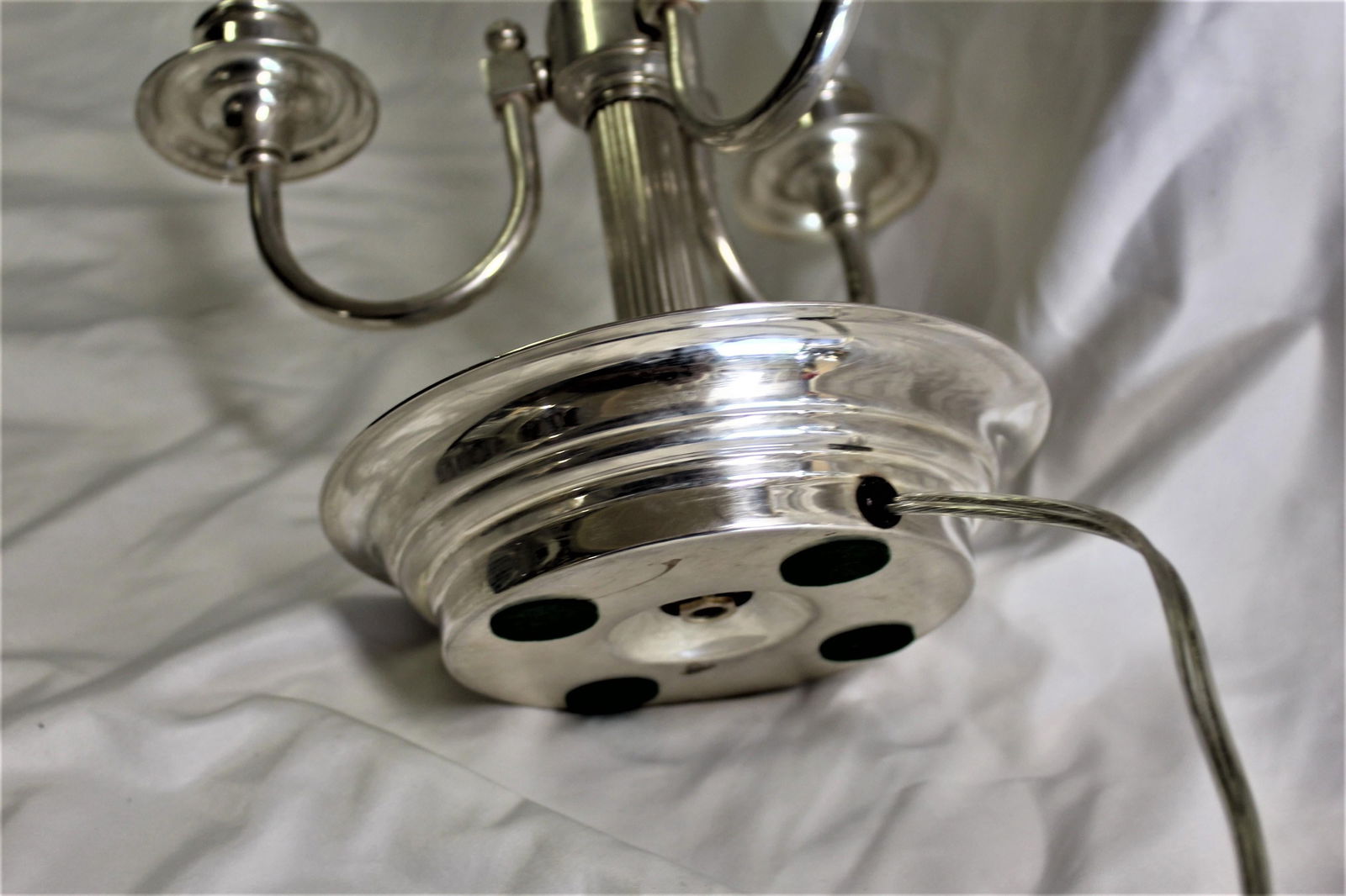 20 Th Century 3 Light Bouillotte Lamp Style Silvered - 5