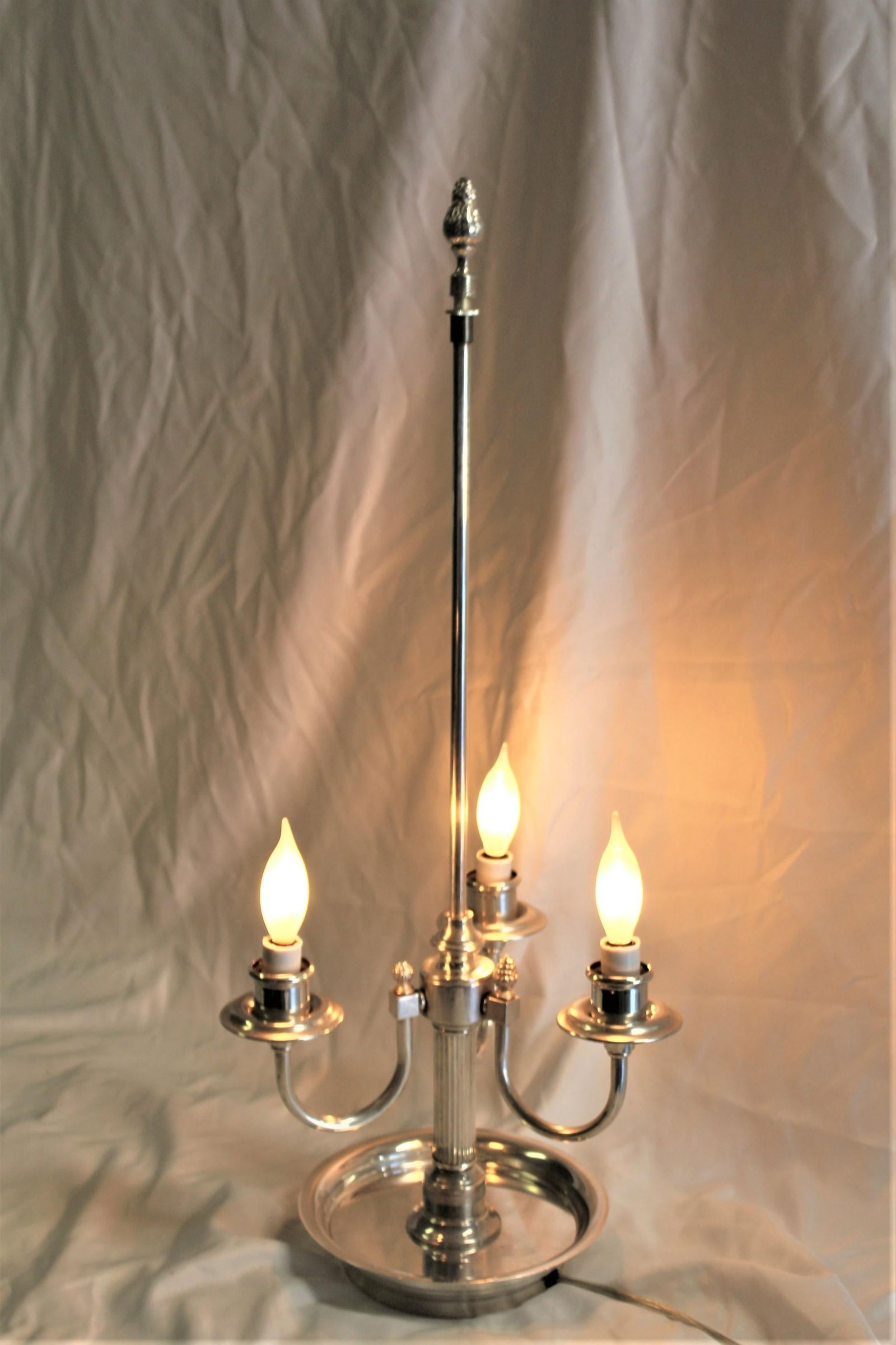 20 Th Century 3 Light Bouillotte Lamp Style Silvered - 6