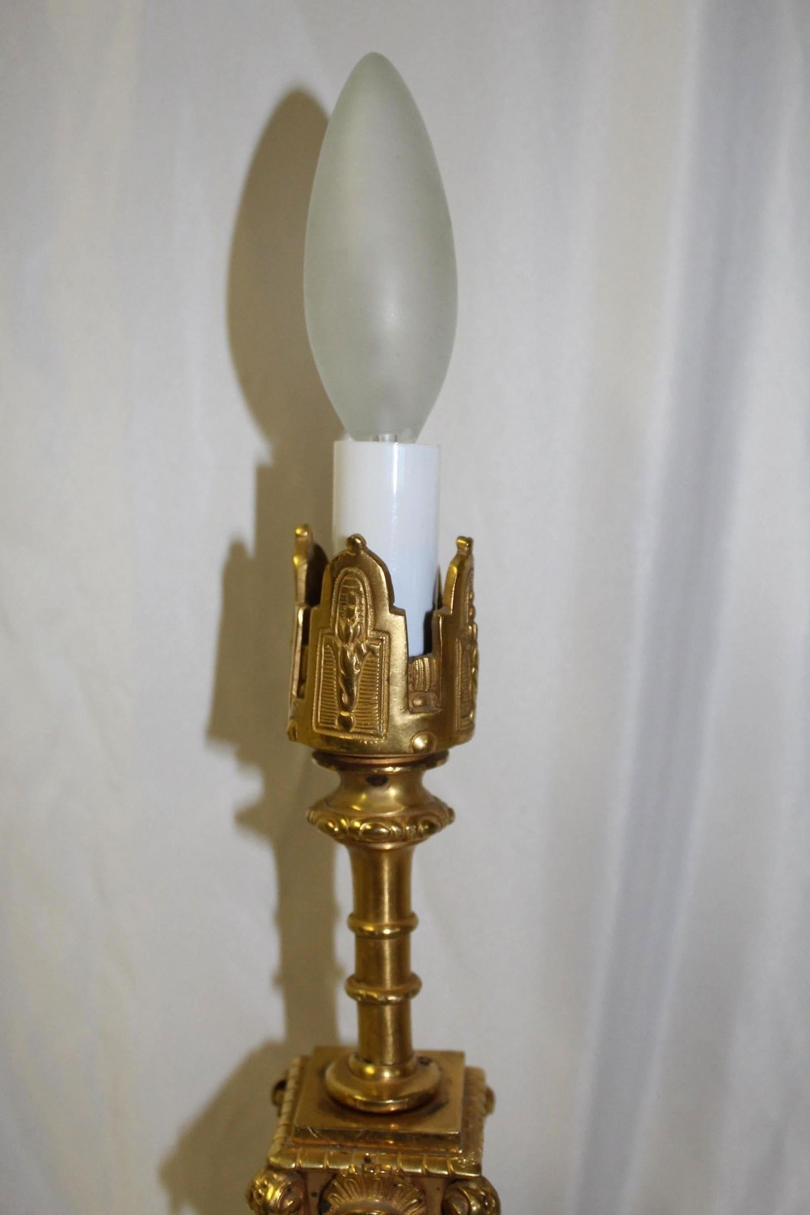 Late Empire Lamp Dore Gold Finish Single Socket - 20