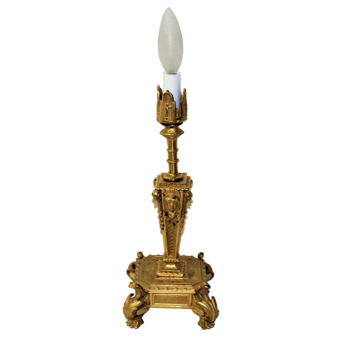 Late Empire Lamp Dore Gold Finish Single Socket - 7