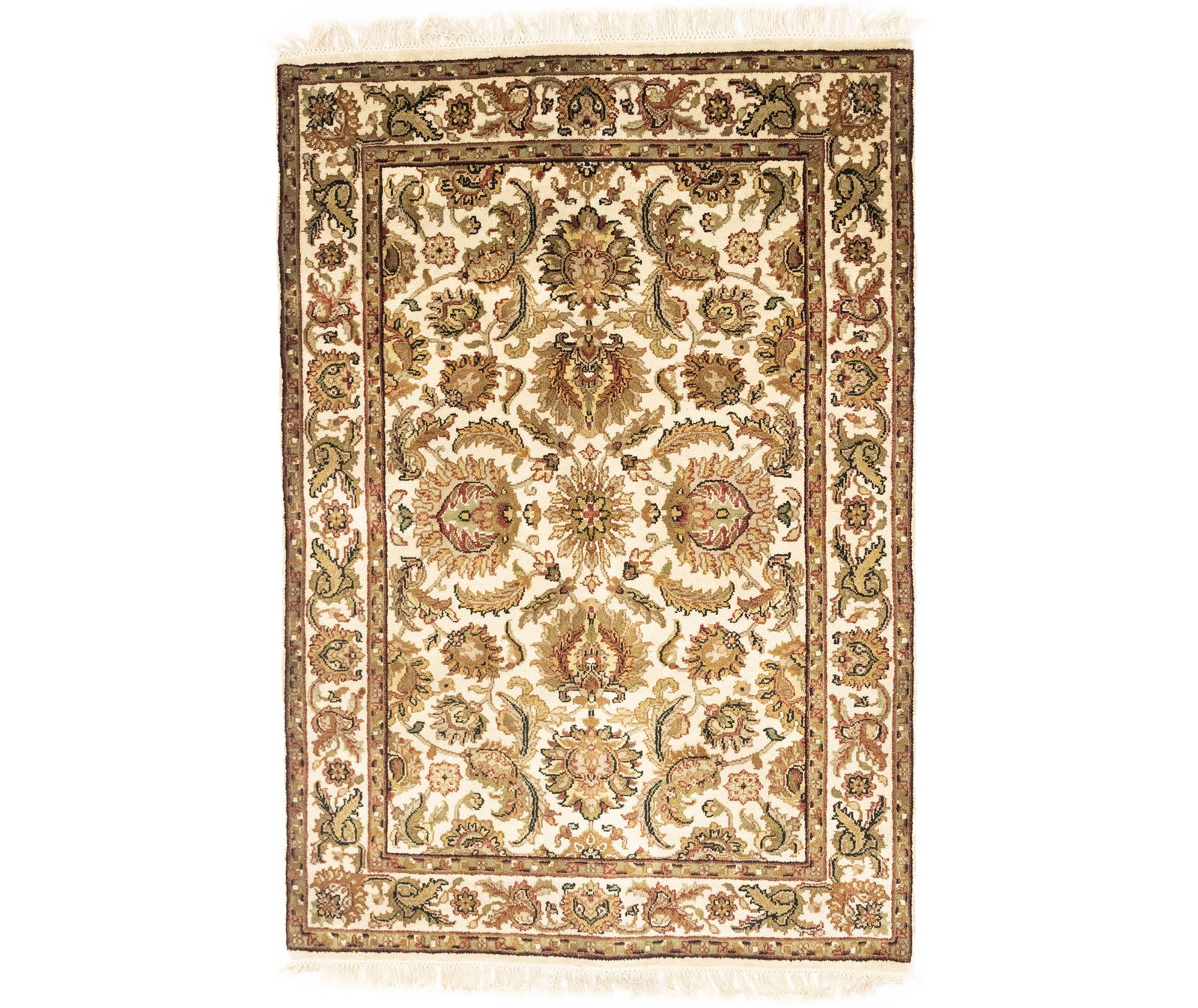 Cream Floral Classic 4X6 Agra Jaipur Oriental Rug (1 of 13)
