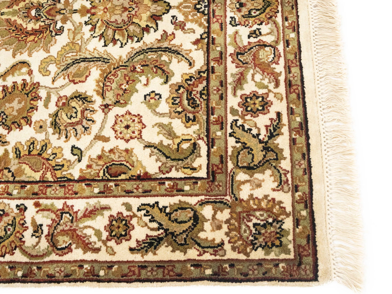 Cream Floral Classic 4X6 Agra Jaipur Oriental Rug - 8