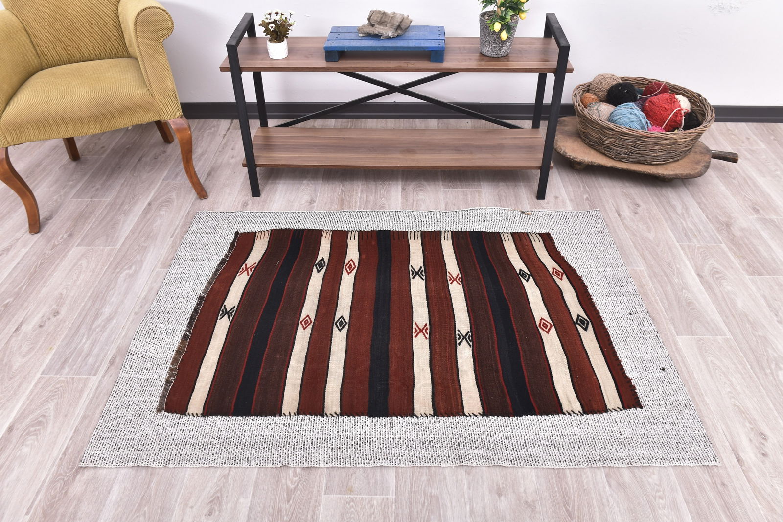 3'4'' x 5'0'' Turkish Flatweave Kilim Rug - 60970 (1 of 14)