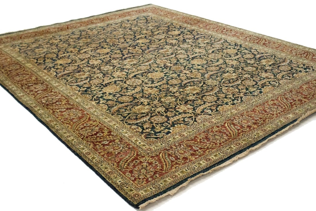Hale Navy Floral 8X10 Indo-Tabriz Oriental Rug - 11