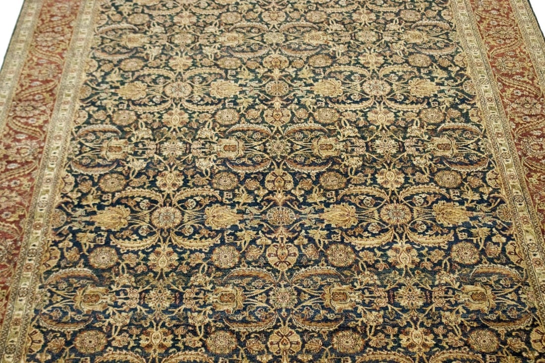 Hale Navy Floral 8X10 Indo-Tabriz Oriental Rug - 3
