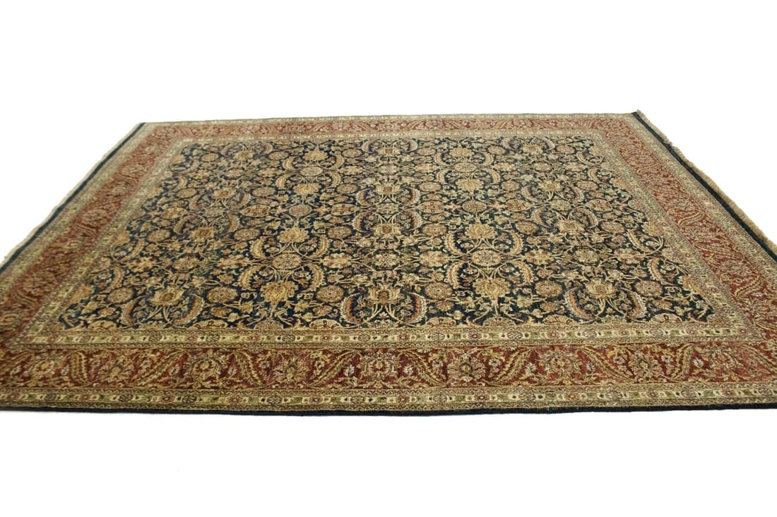 Hale Navy Floral 8X10 Indo-Tabriz Oriental Rug - 5