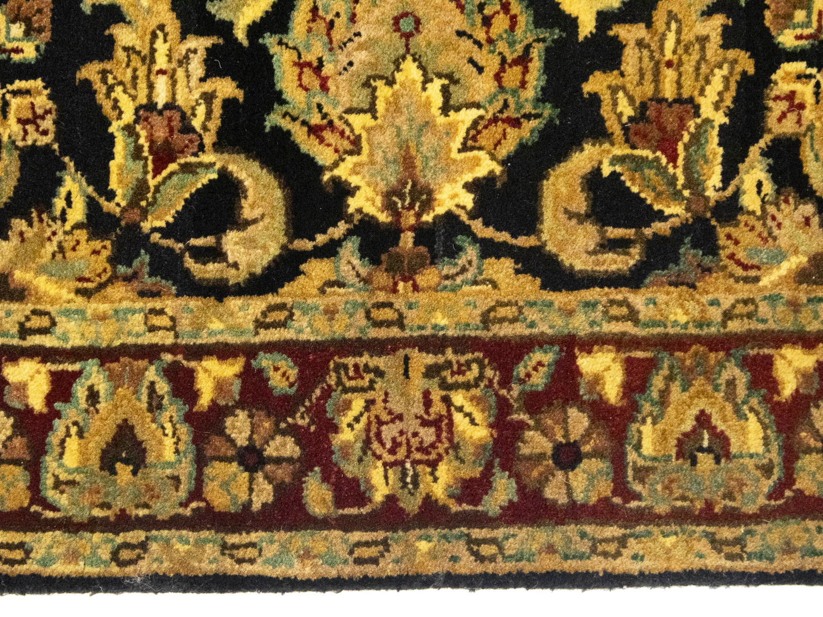 Black Floral Classic 3X5 Agra Jaipur Oriental Rug - 10