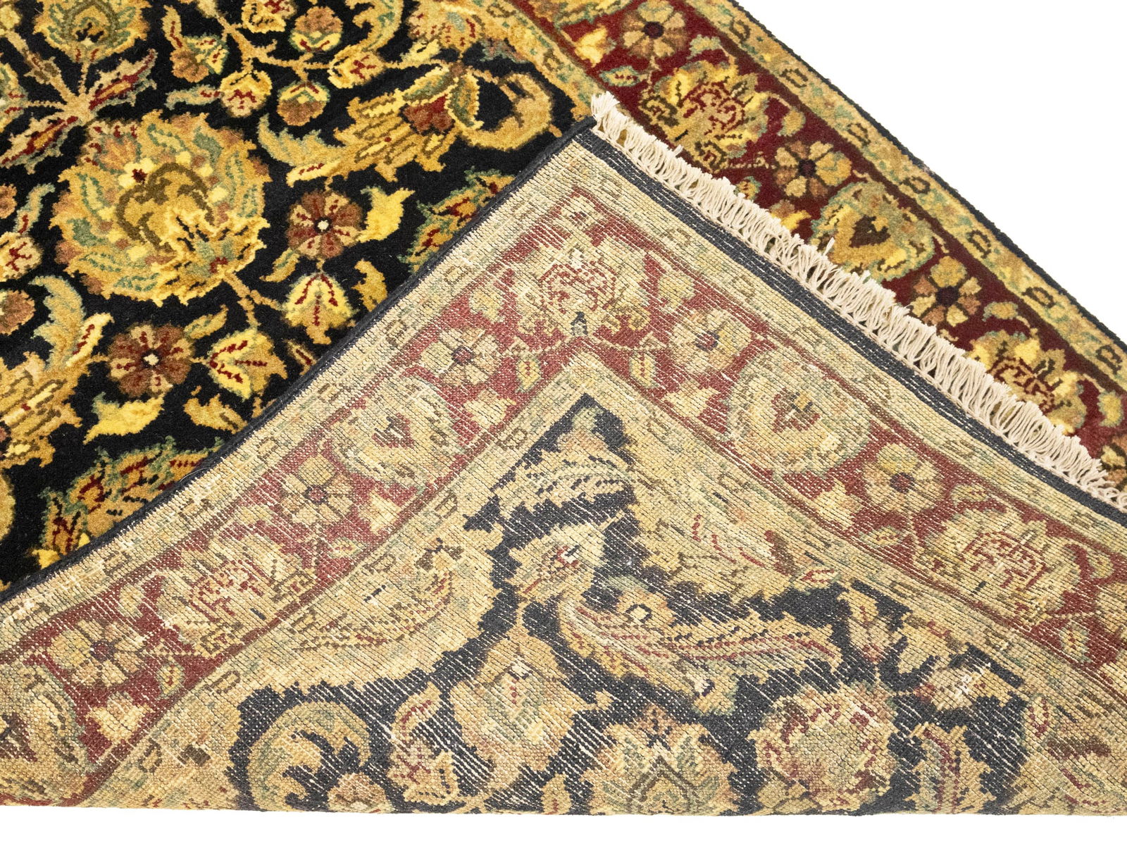 Black Floral Classic 3X5 Agra Jaipur Oriental Rug - 13