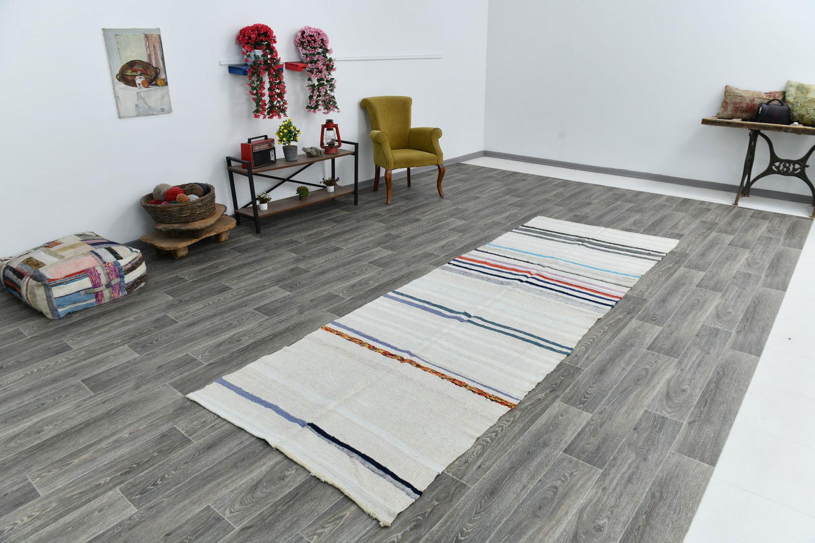 3'11'' x 11'8'' Turkish Handmade Kilim Rug - 1290 - 7