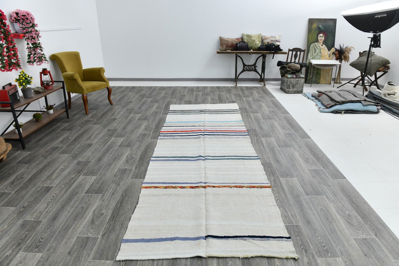 3'11'' x 11'8'' Turkish Handmade Kilim Rug - 1290 - 8