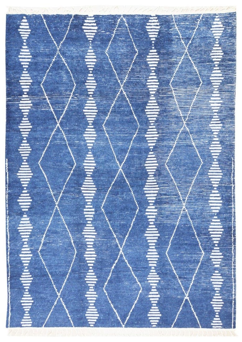 HAND KNOTTED WOOL MOROCCAN: Title: HAND KNOTTED WOOL MOROCCAN Dimensions: 9'1X12'3 Age: NEW Origin: MOROCCAN Reserve: $4,200.00 Shipping: Domestic: Shipping rates are determined by destination International: Foreign shipping rat