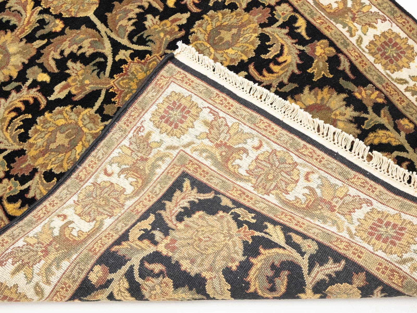 Black Floral Classic 4X6 Agra Jaipur Oriental Rug - 12