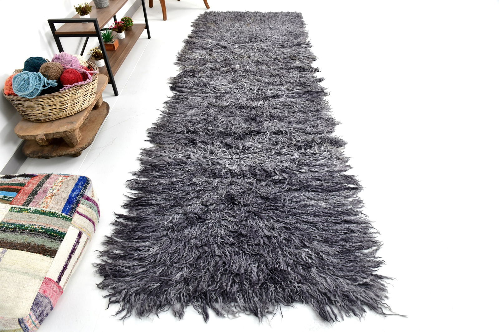 3'5'' x 11'3'' Tulu Filikli Kilim Rug - 70382 - 7