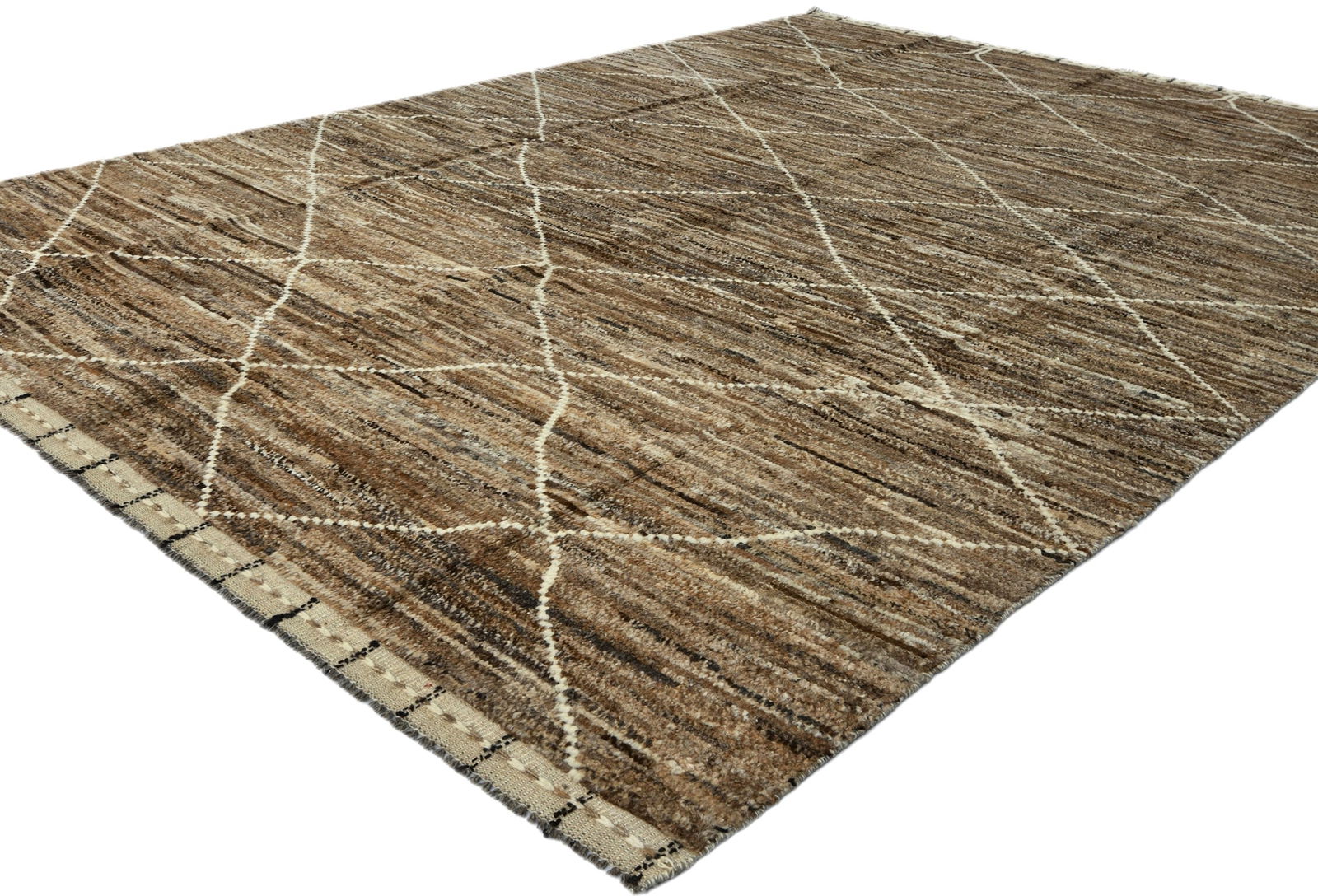 Beige Tribal Modern 7'7X10'5 Moroccan Style Oriental Rug - 3