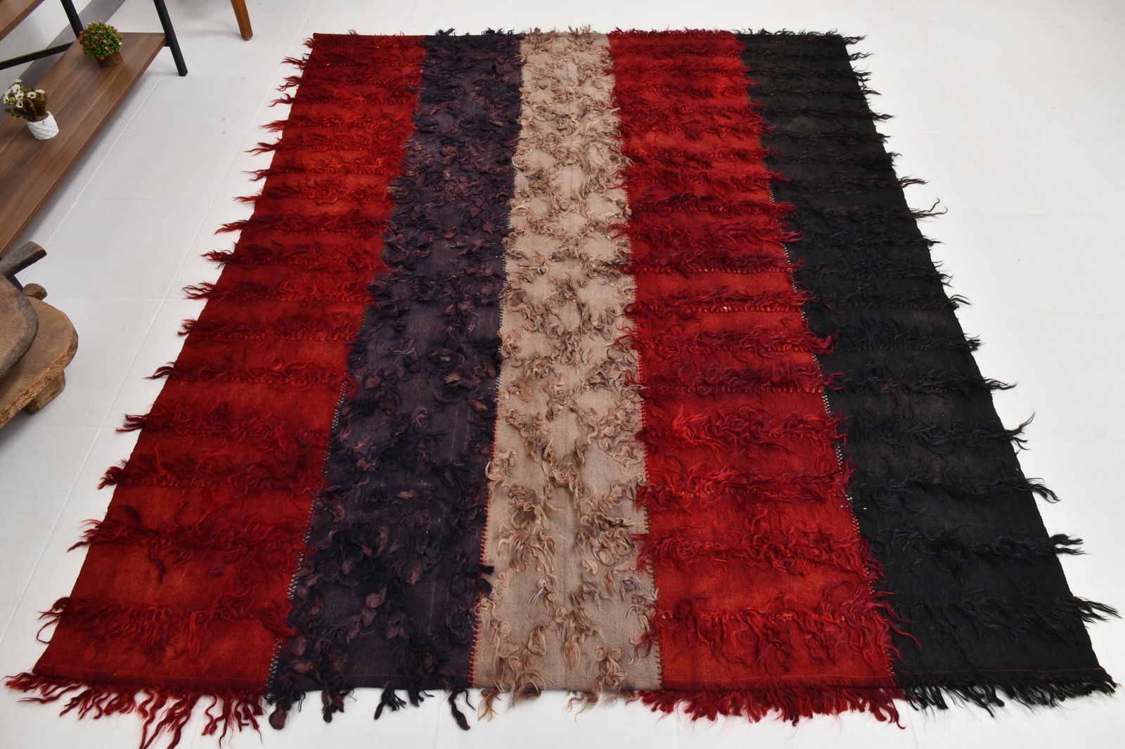 6'3'' x 7'8'' Tulu Filikli Kilim Rug - 70356 - 8