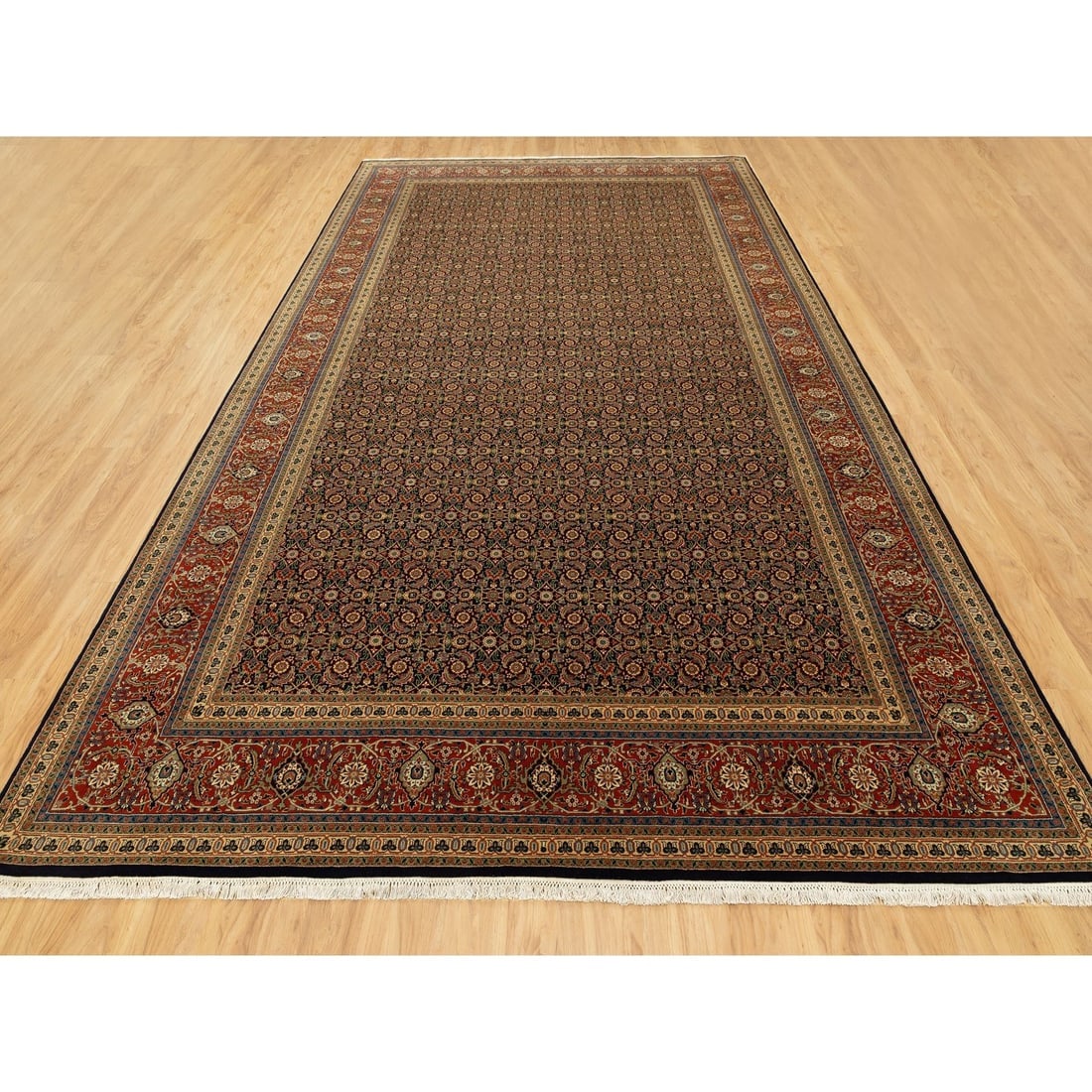 Herati Fish Design Gallery Size Long-Narrow 250 KPSI Hand Knotted Rug - 2