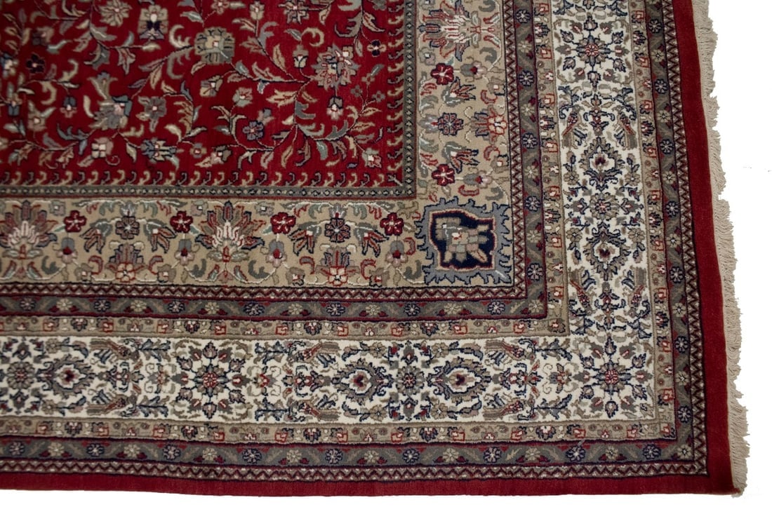 Red Floral Classic 8X11 Indo-Kashan Oriental Rug - 10