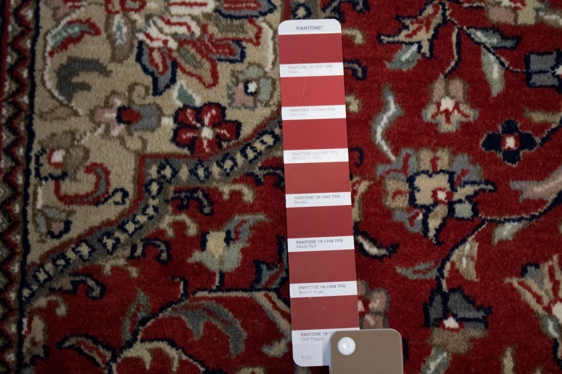 Red Floral Classic 8X11 Indo-Kashan Oriental Rug - 12