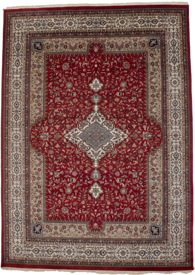 Red Floral Classic 8X11 Indo-Kashan Oriental Rug (1 of 15)