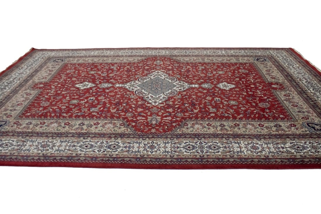 Red Floral Classic 8X11 Indo-Kashan Oriental Rug - 6