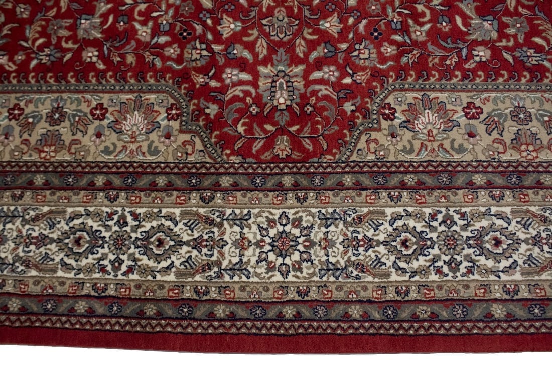 Red Floral Classic 8X11 Indo-Kashan Oriental Rug - 9