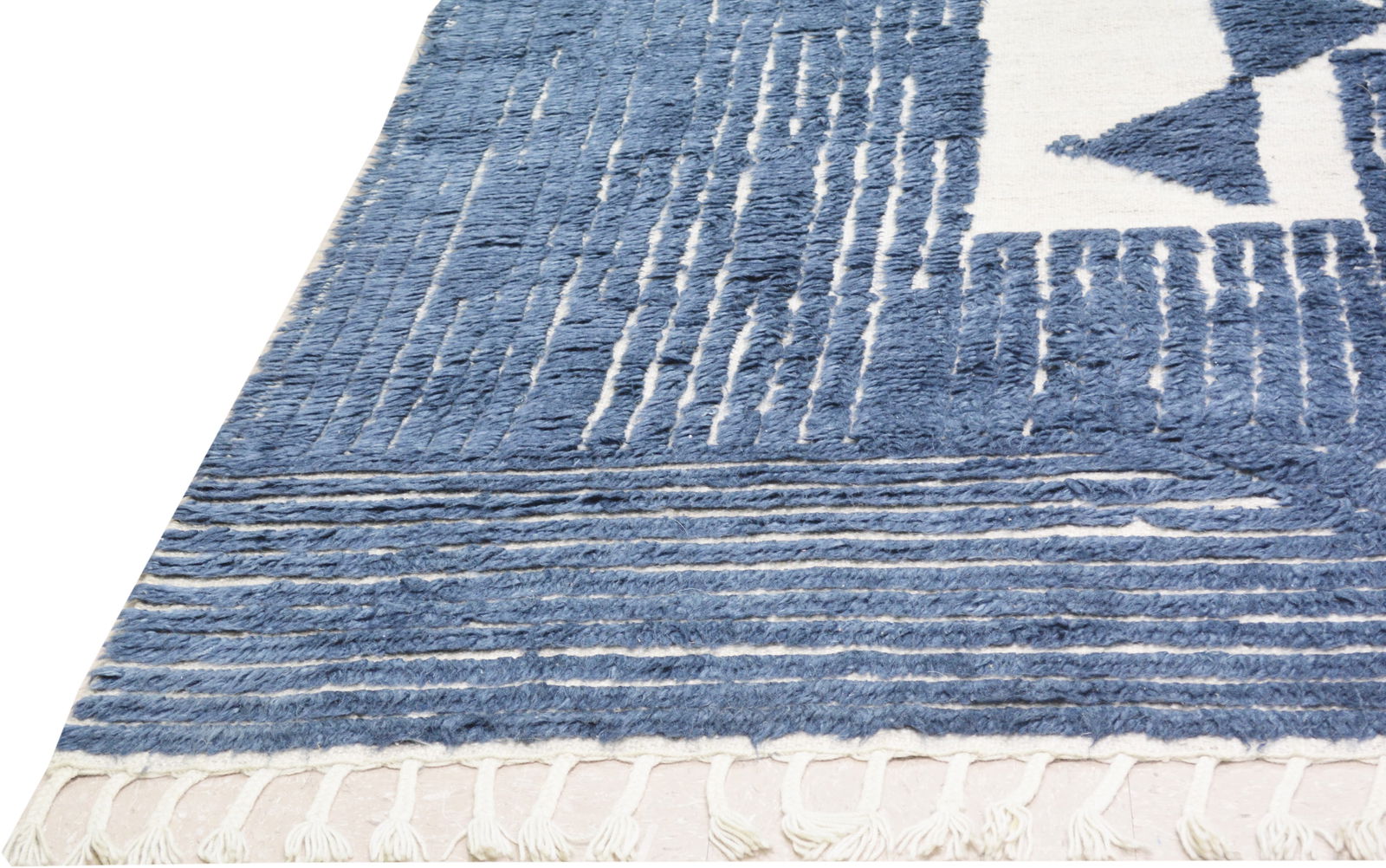 HAND KNOTTED WOOL MOROCCAN RUG - 4