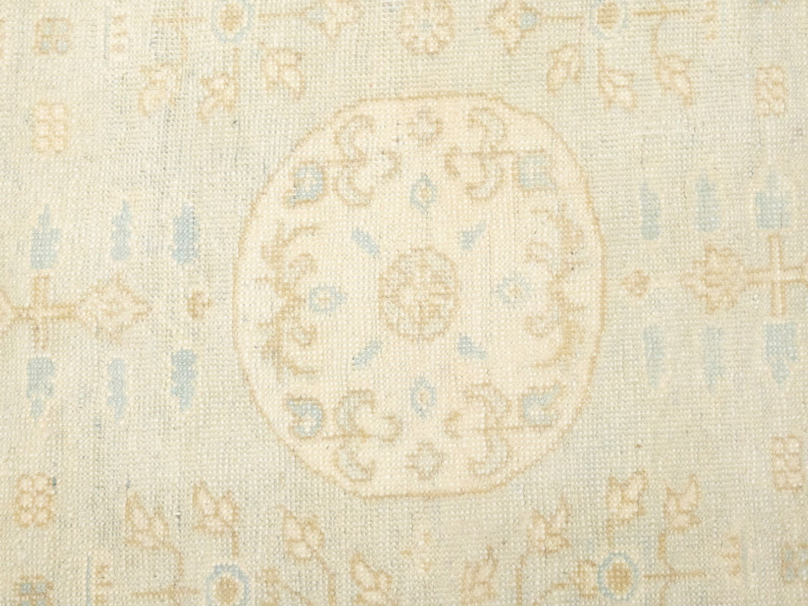 Cream Floral Oushak 3X11'5 Turkish Oriental Runner Rug - 7