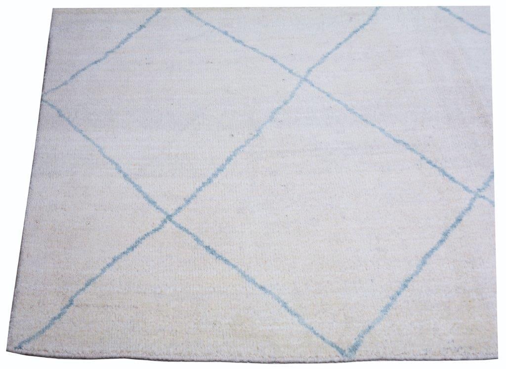 HAND KNOTTED WOOL MOROCCAN RUG - 3
