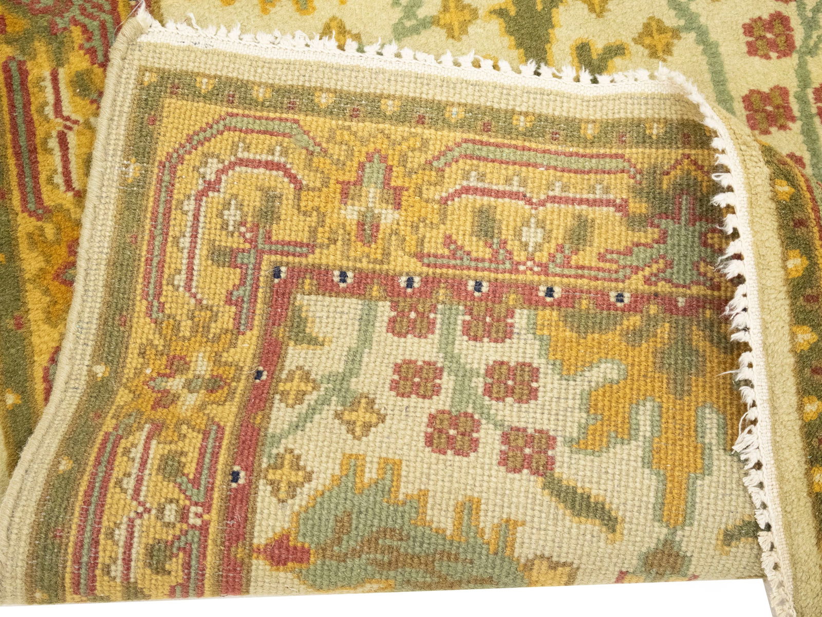 Beige Floral 2'6 x 3'11 Oushak Chobi Oriental Rug - 11