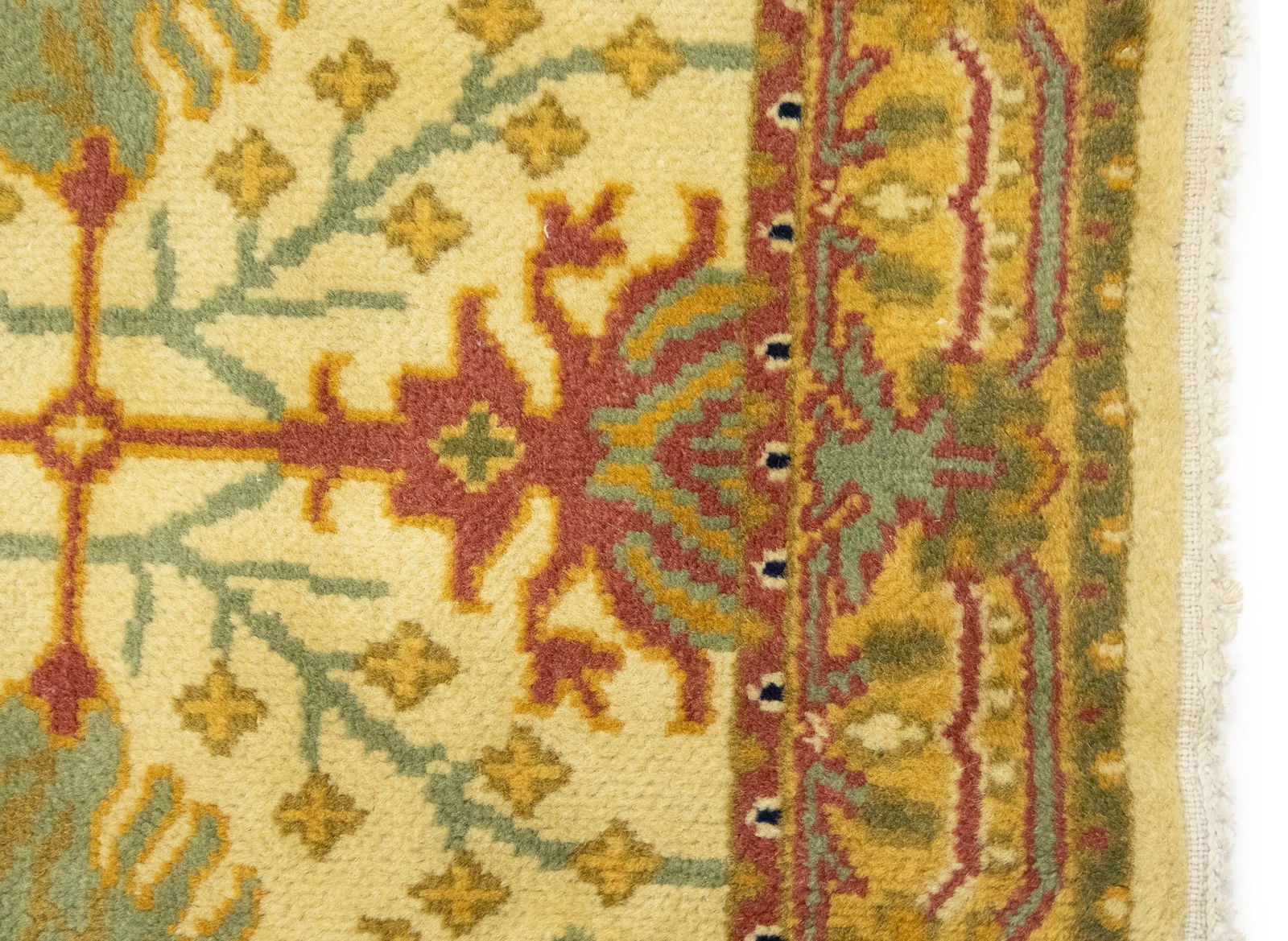 Beige Floral 2'6 x 3'11 Oushak Chobi Oriental Rug - 8