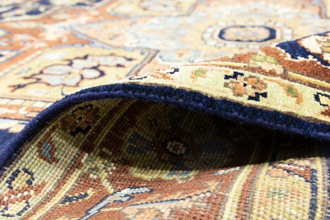 Dark Navy Geometric 6X9 Heriz Serapi Oriental Rug - 15