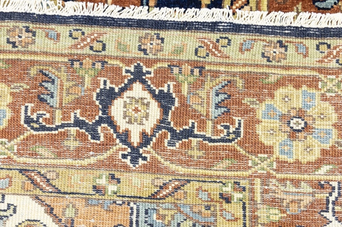 Dark Navy Geometric 6X9 Heriz Serapi Oriental Rug - 17