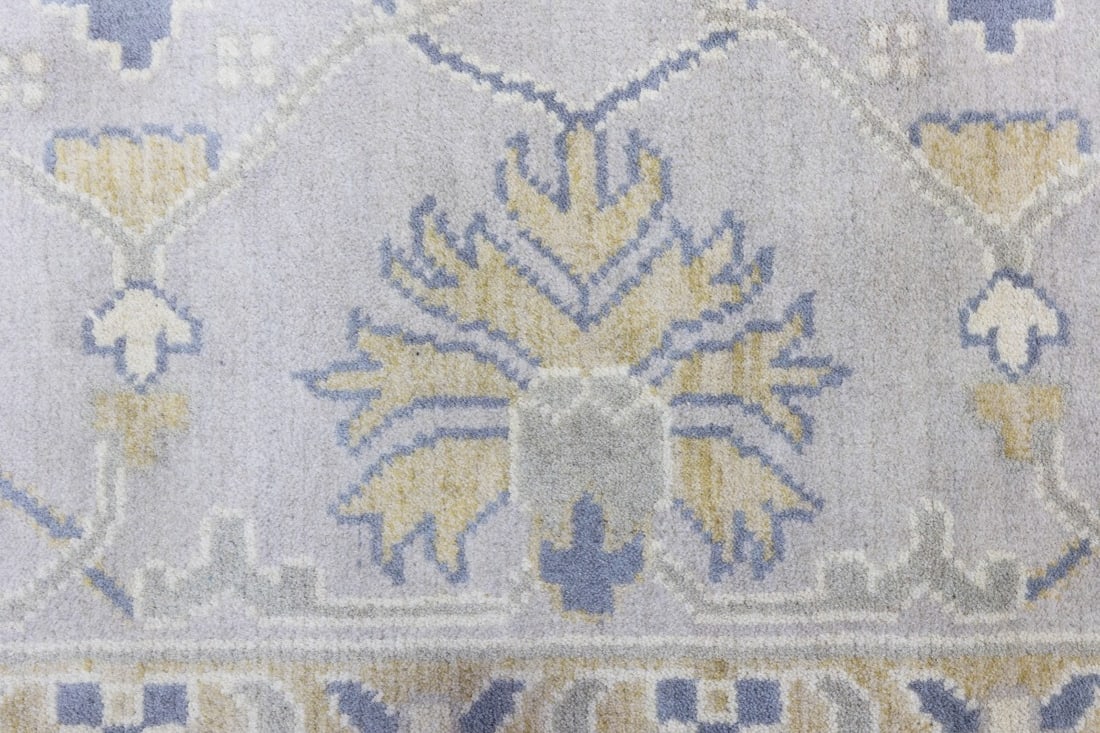 Gray Floral 10X14 Oushak Oriental Rug - 12