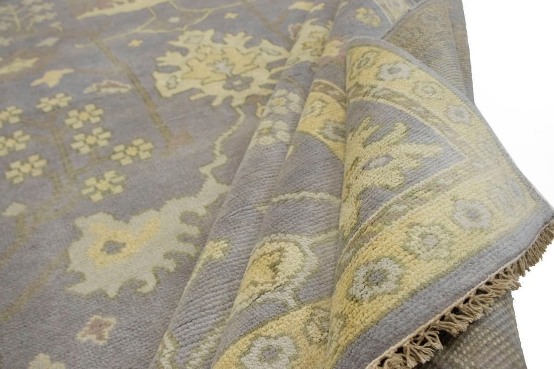 Light Gray Floral 8X10 Oushak Chobi Oriental Rug - 13
