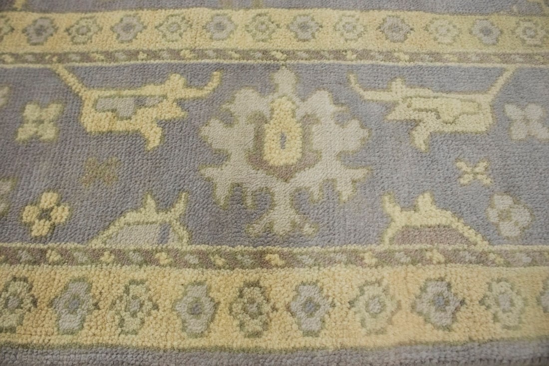 Light Gray Floral 8X10 Oushak Chobi Oriental Rug - 9