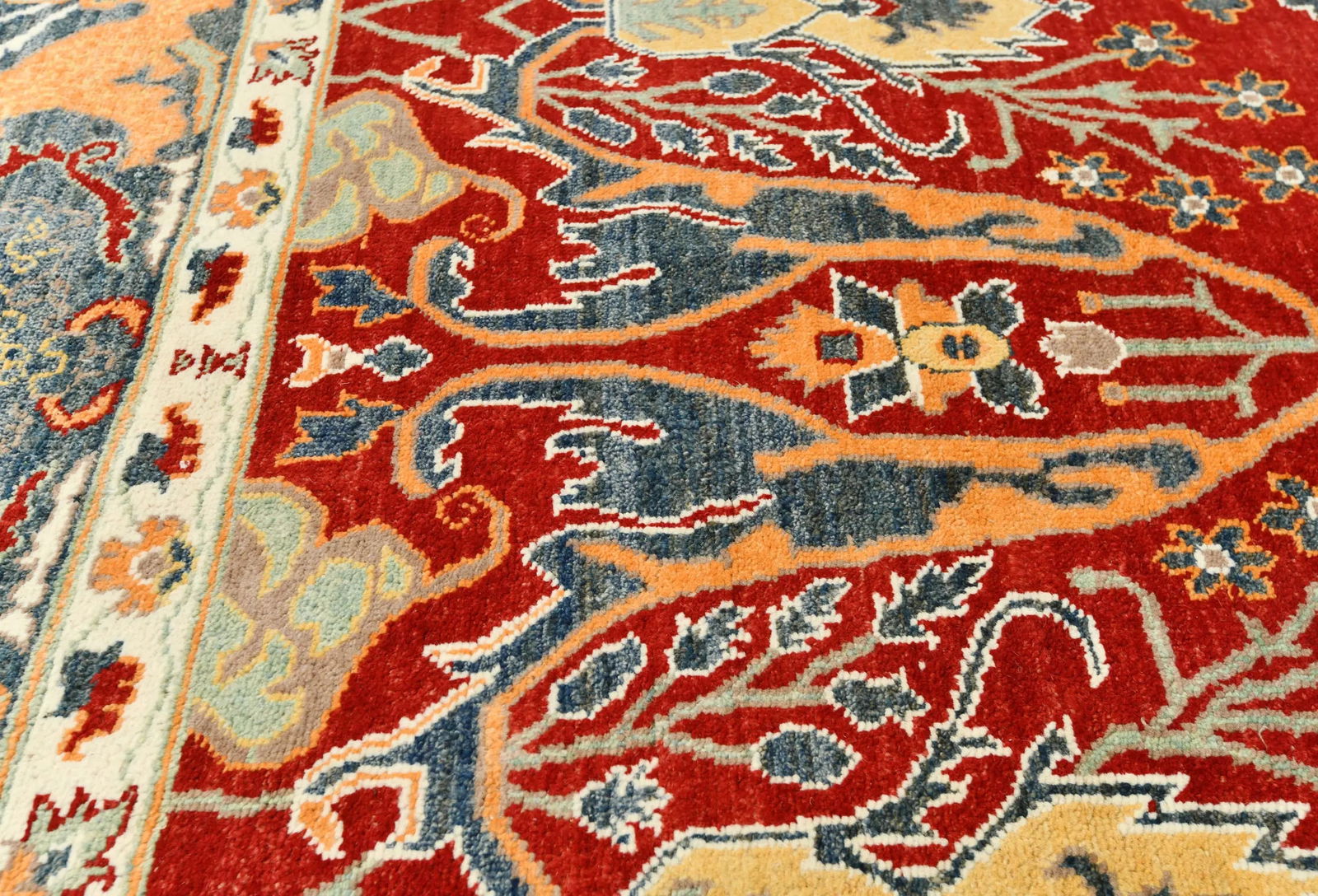 Red Floral 8X10 Oushak Chobi Oriental Rug - 7